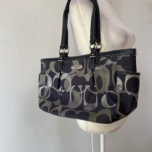 Coach Navy & Silver Tote Bag